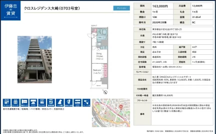 伊藤忠クロスレジデンス大崎 0703号 0