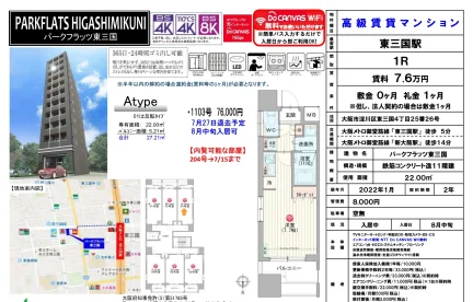 パークフラッツ東三国 1103号 0
