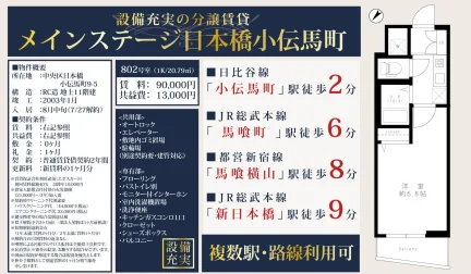 メインステージ日本橋小伝馬町 802号 0