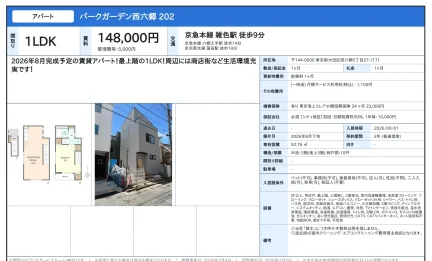 パークガーデン西六郷 202 202号 0
