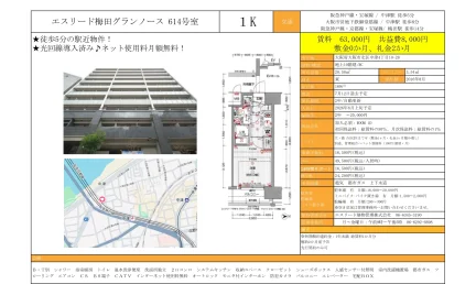 エスリード梅田グランノース 614号 0