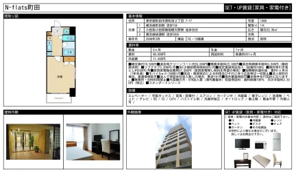 N-flats町田 SET・UP賃貸 [家具・家電付き] 1308号 0