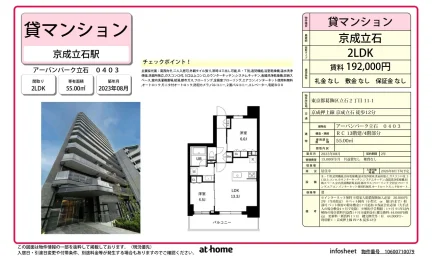 Modern 2LDK Condo in Higashitateishi 0