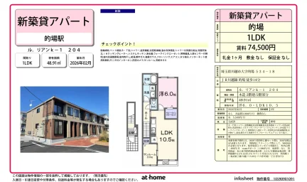 Brand New 1LDK Condo in Kashinodai 0
