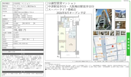 プレサンスロジェ梅田 North 704号 0