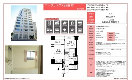 パークリュクス西麻布905号室 905号 0
