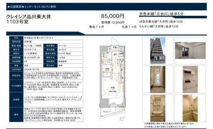 クレイシア品川東大井 1103号 0