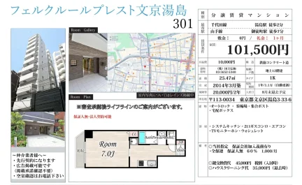 フェルクルールプレスト文京湯島 301号 0