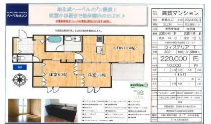 ヘーベルメゾン 302号 0