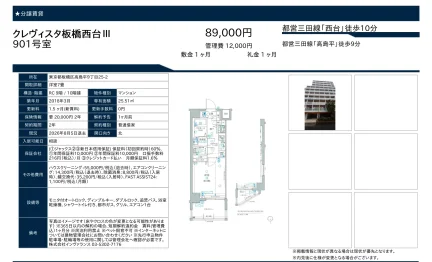 クレヴィスタ板橋西台III 901号 0