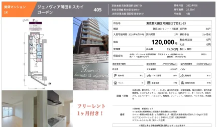 ジェノヴィア蒲田 II スカイ 1405 0