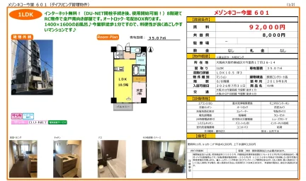 メゾンキコー今里 601 601号 0