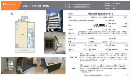 プロシード西天満 0402 402 0