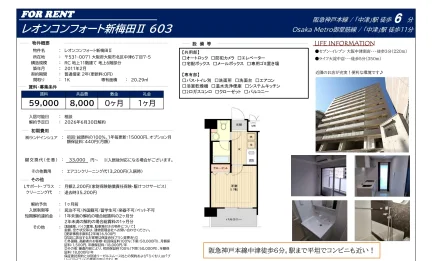 レオンコンフォート新梅田Ⅱ 603 0