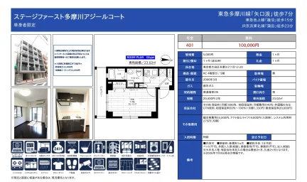 ステージファースト多摩川アジールコート 401号 0