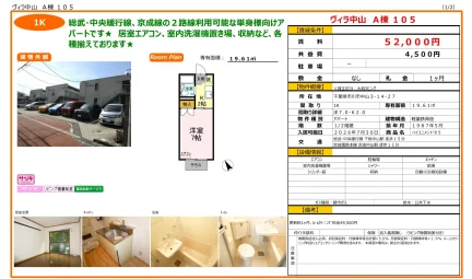 ヴィラ中山 A棟 105 105号 0