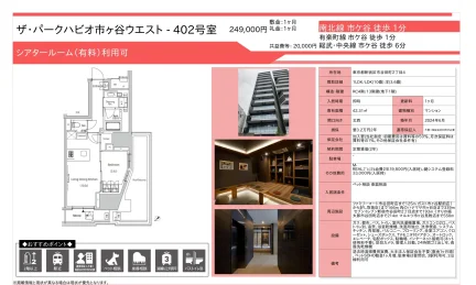 ザ・パークハビオ市ヶ谷ウエスト402号室 402号 0