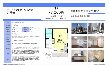 アパートメント新小岩A棟 101号 0