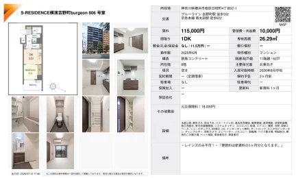 S-RESIDENCE横濱吉野町burgeon 806 号室 806号 0