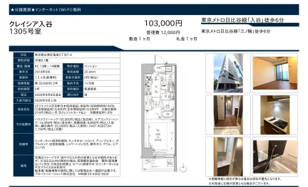 クレイシア入谷 1305号 0