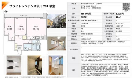 ブライトレジデンス仙川 201号室 201号 0