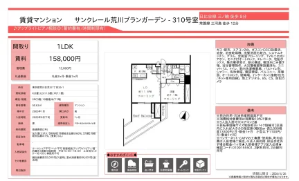 サンクレール荒川ブランガーデン 310号 0