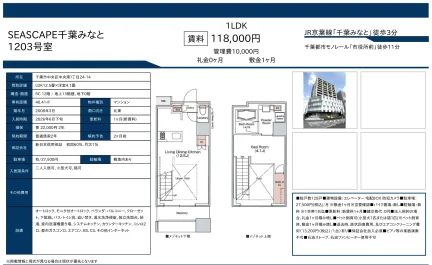 SEASCAPE千葉みなと 1203号 0