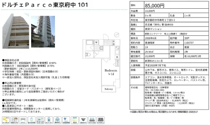 ドルチェParco東京府中101 101号 0