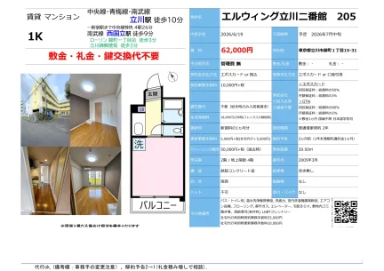 エルウィング立川二番館 205 0