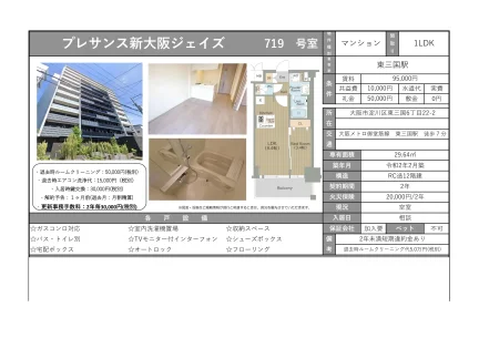 プレサンス新大阪ジェイズ 719号 0
