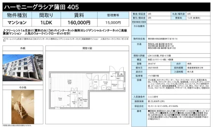 ハーモニーグラシア蒲田 405 0