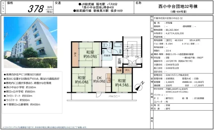 Well-Kept 3-Bedroom Condo in Nishikonakadai 0