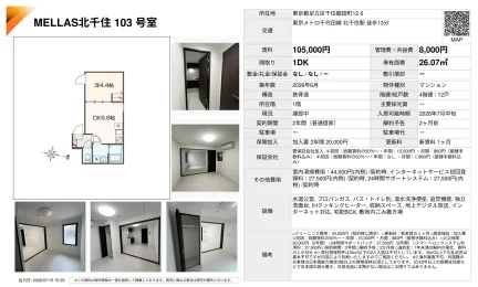 MELLAS北千住 103号 0