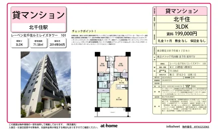 レーベン北千住ルミレイズタワー 101 101号 0
