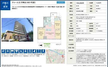 ドゥーエ王子神谷(401号室) 401号 0