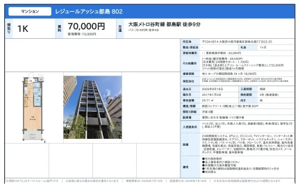 レジュールアッシュ都島 802 802号 0
