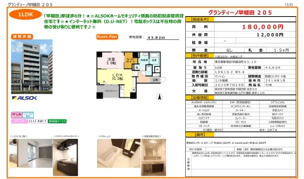 グランディーノ早稲田 205 205号 0