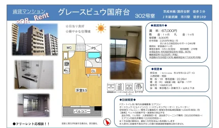 グレースビュウ国府台 302号 0