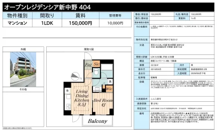 オープンレジデンシア新中野404 404 0