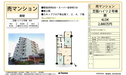 芝園ハイツ2号棟 809号 0