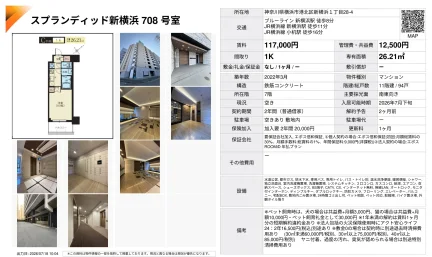 スプランディッド新横浜 708号 0