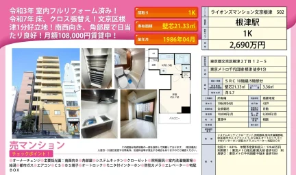 ライオンズマンション文京根津 502 502 0
