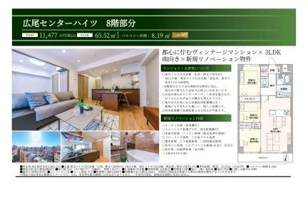 広尾センターハイツ 8階部分 0