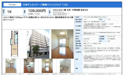 日神デュオステージ横濱マリンスクエア1102 1102号 0