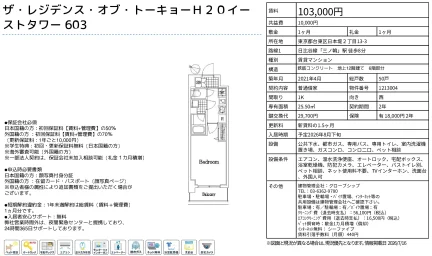 ザ・レジデンス・オブ・トーキョーH20 イースストタワー 603 603 0