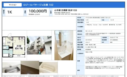 ロジールパサージュ目黒 102 102号 0