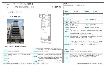 ザ・パークハビオ中野新橋 407号 0