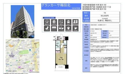 グランカーサ梅田北 0606号 0