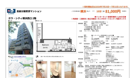 GALA 高級分譲賃貸マンション 1K 0