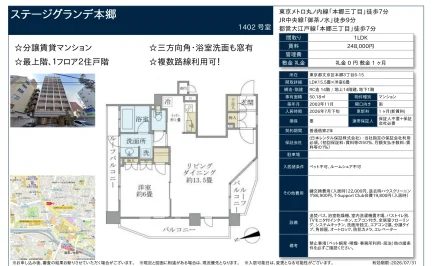 ステージグランデ本郷 1402号 0